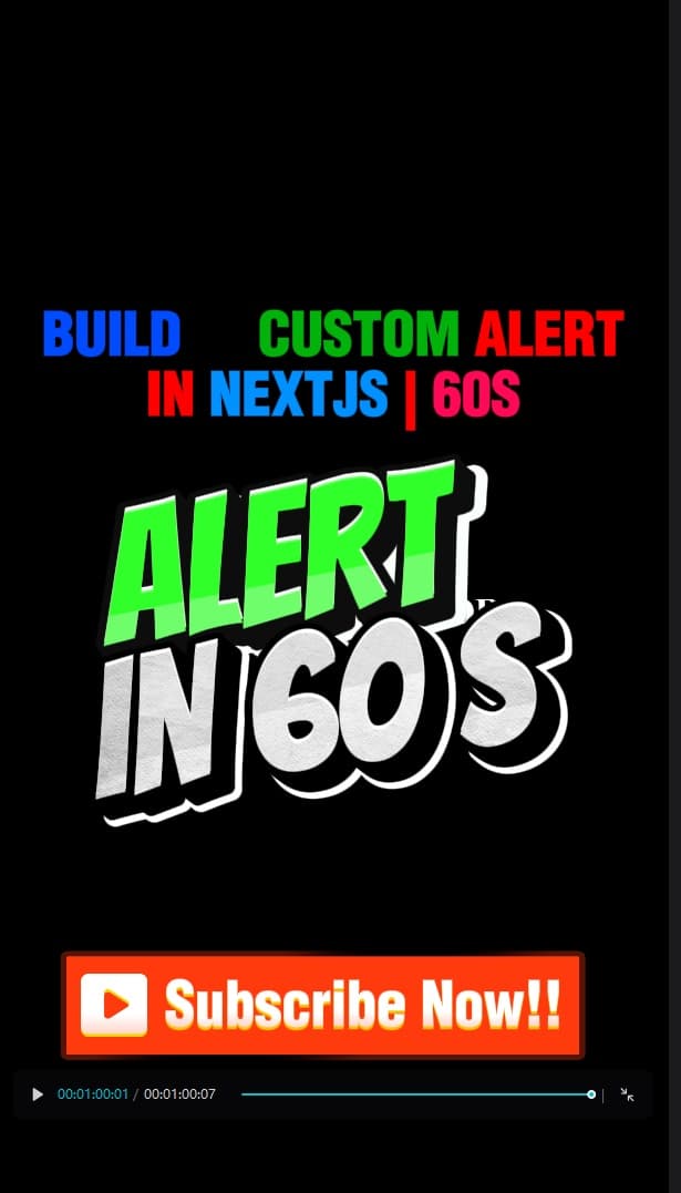 60s NextJS Alert Tutorial ⏰